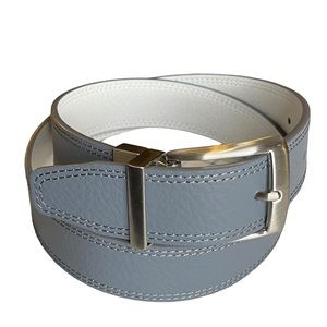 Nike Golf Mens Core Reversible Leather Belt Gray/White Size Small 32-34